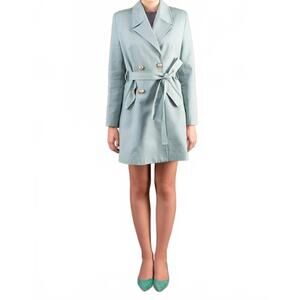 NEW TAVROVSKA double breasted duster coat in mint blue